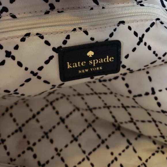 Kate Spade New York Quinn Villabella Black Leather Bow Tote Bag Purse Pebbled - Picture 10 of 11